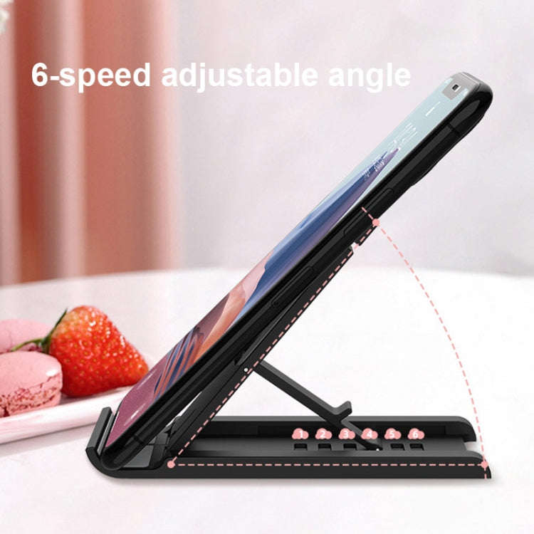 2 PCS K30 Multi-speed Adjustment Desktop Mobile Phone Bracket Notebook Folding Bracket, Pink, Whi...