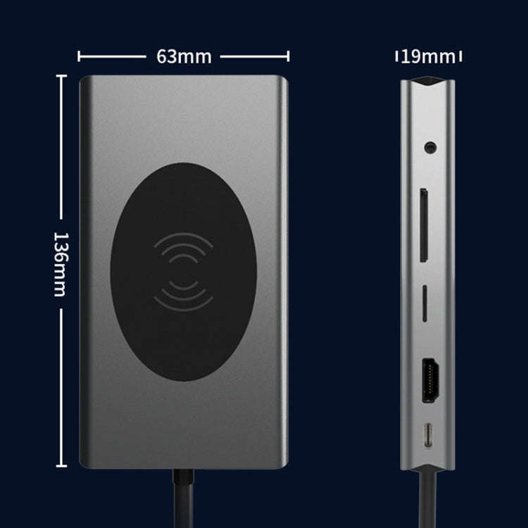 BX13V 13 In 1 Type-C Docking Station Wireless Charging Hub, BX13V