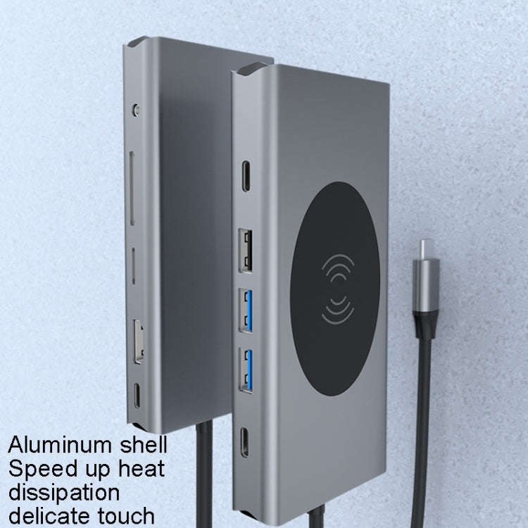 BX13V 13 In 1 Type-C Docking Station Wireless Charging Hub, BX13V