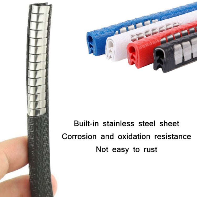 5m U-shaped Non-stick Car Rubber Seal Bumper, Black, White, Grey, Blue, Red