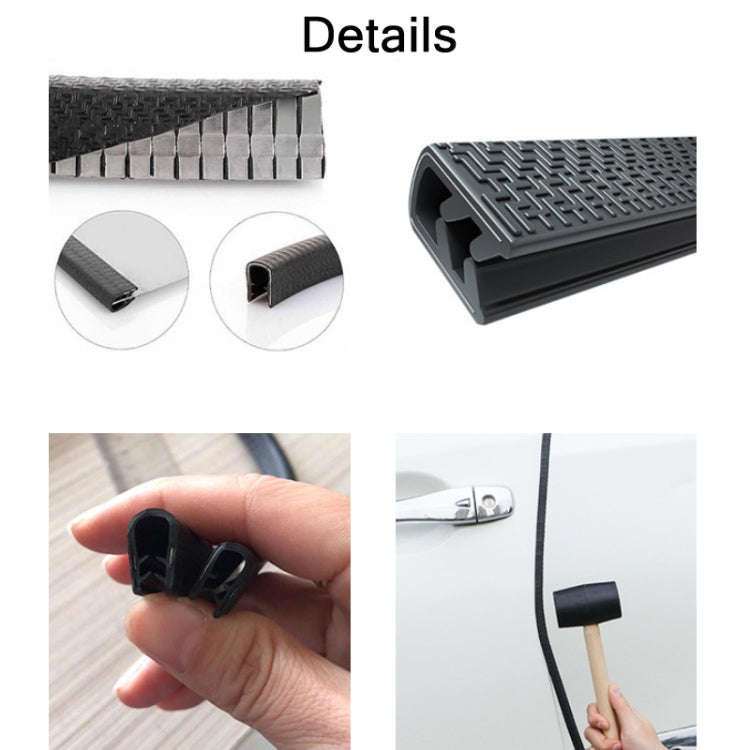 5m U-shaped Non-stick Car Rubber Seal Bumper, Black, White, Grey, Blue, Red
