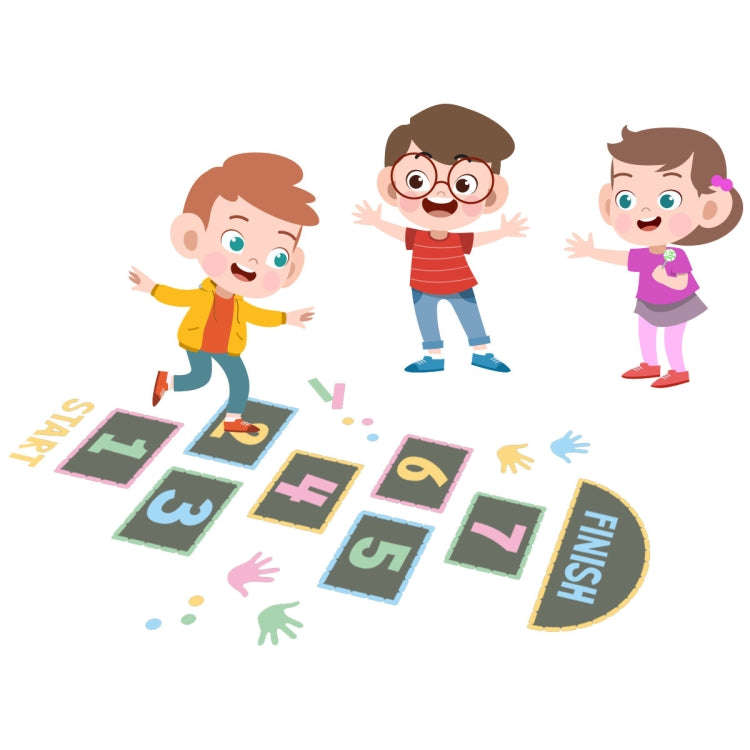 Digital Jumping Grid Game Cartoon Floor Paste Preschool Ground Decoration For Children
