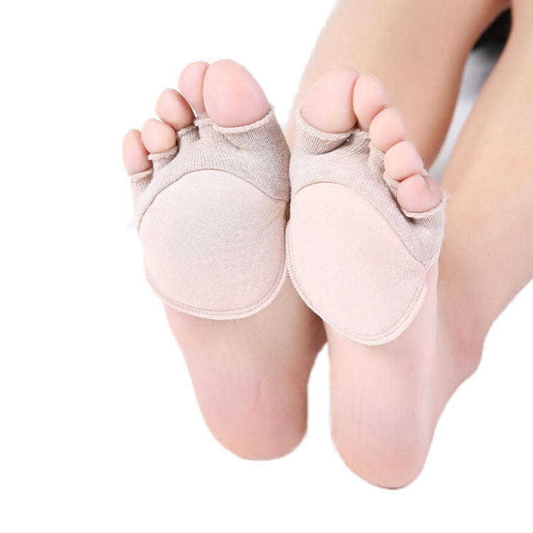 Pair Anti-Friction Half Palm Sponge Invisible Five-Finger Socks, All Fingers Black, All Fingers F...