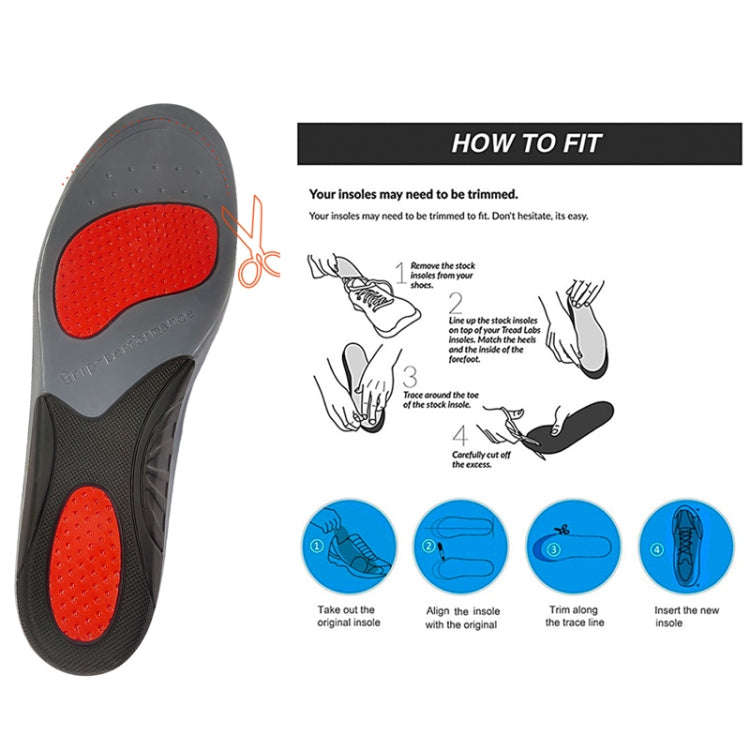 Silicone Shock-absorbing Breathable Sweat-absorbing TPE Insoles, For 36/37cm, For 38/39cm, For 40...