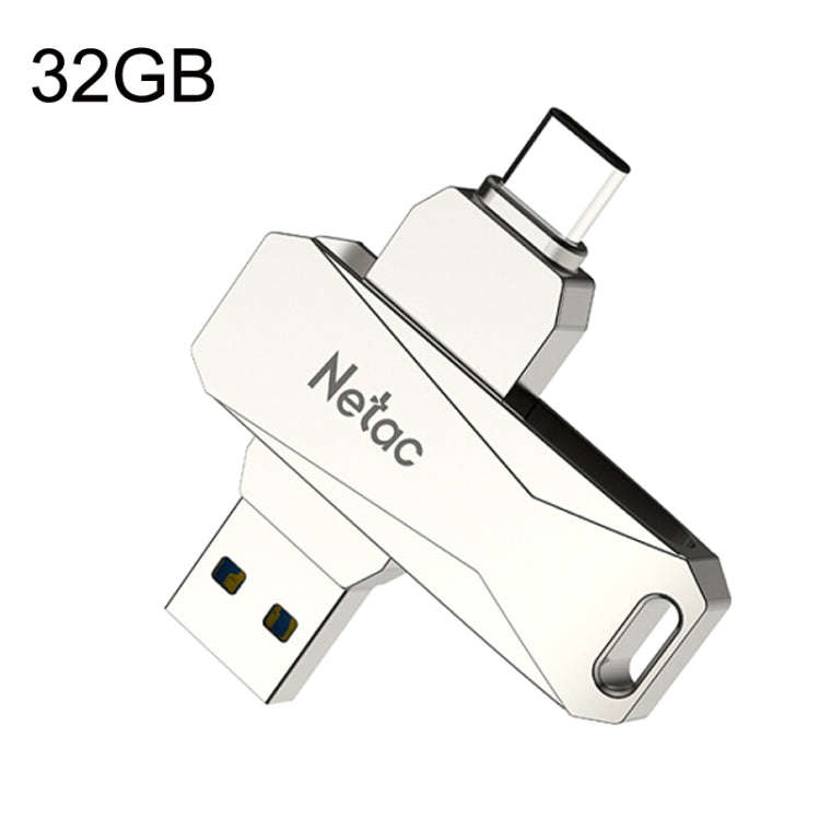 Netac U782C Type-C Dual Interface High-Speed Metal Computer USB Flash Drive, 32GB, 64GB, 128GB