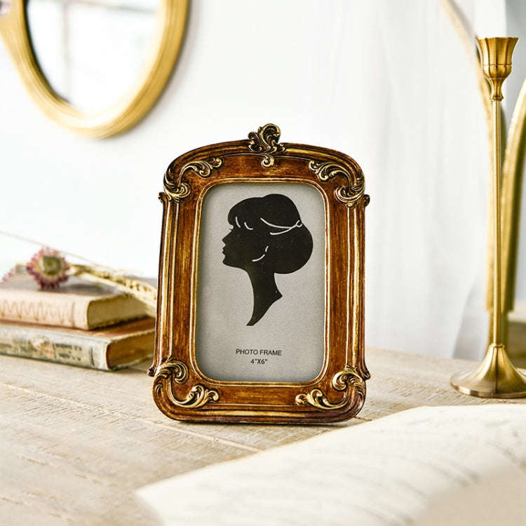 Retro Imitation Wood Home Decor Photo Frames, Spec:, Square-6 inches, Square-7 inches, Arched-6 i...