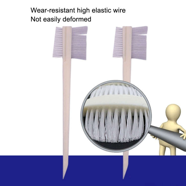 10 PCS Car Head Engine Brush Double-Sided Groove Brush, 10 PCS White