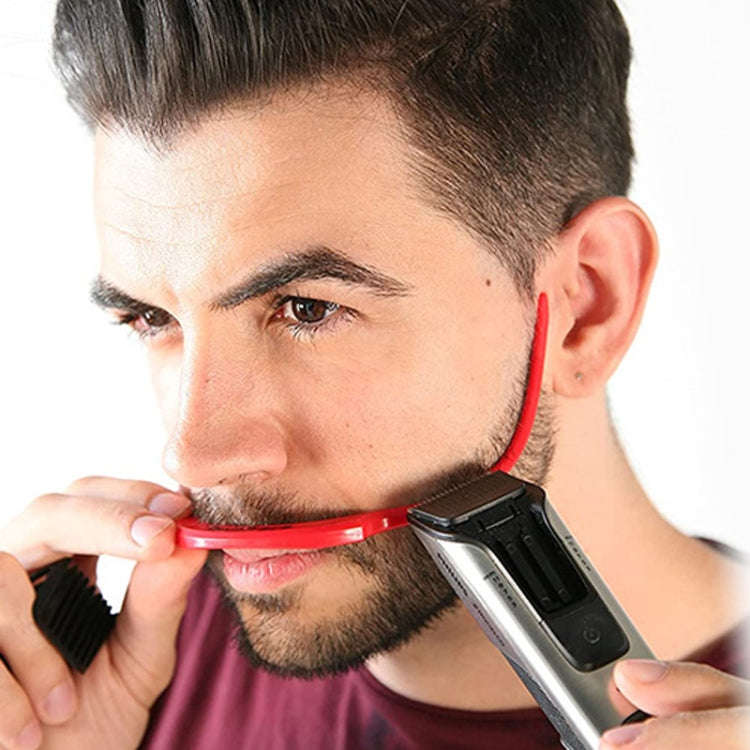 2 Sets Beard Styling Board Shaving Barber Tools, Style:, Shape Ruler+Pen, Shape Ruler+Pen+Bearded...