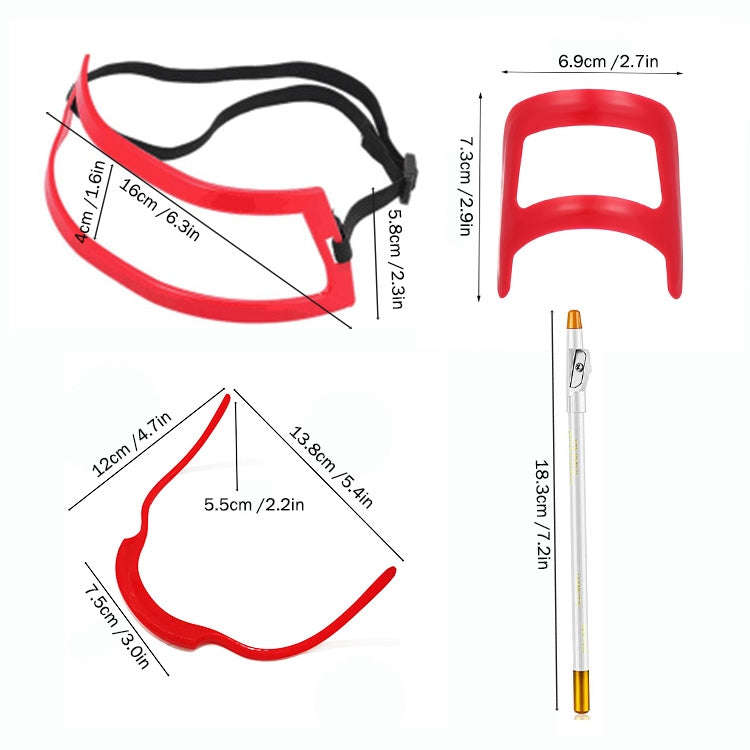 2 Sets Beard Styling Board Shaving Barber Tools, Style:, Shape Ruler+Pen, Shape Ruler+Pen+Bearded...