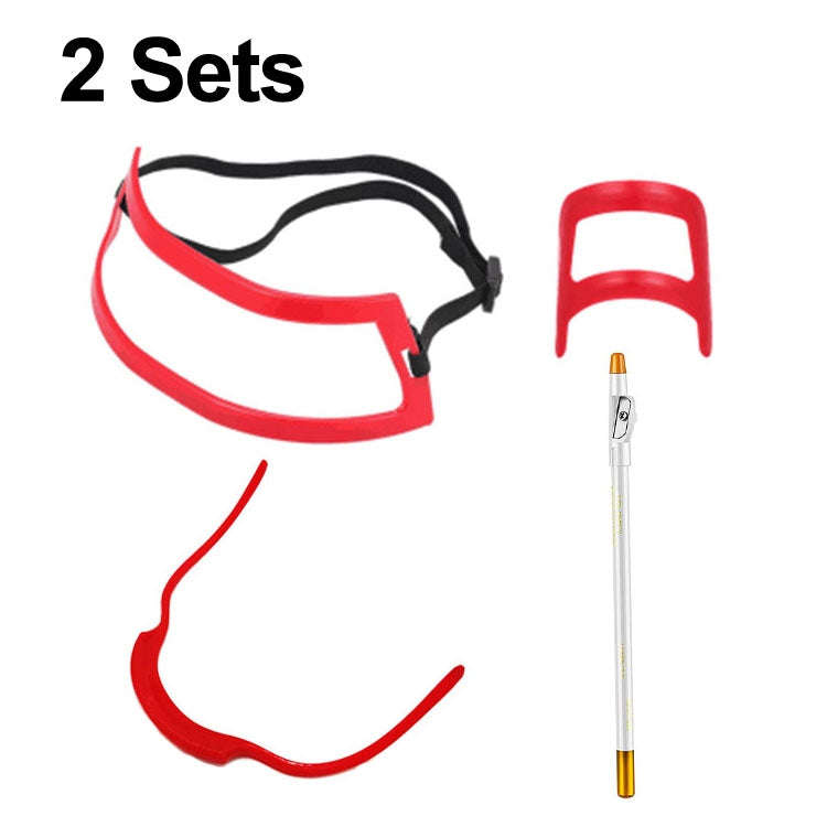 2 Sets Beard Styling Board Shaving Barber Tools, Style:, Shape Ruler+Pen, Shape Ruler+Pen+Bearded...