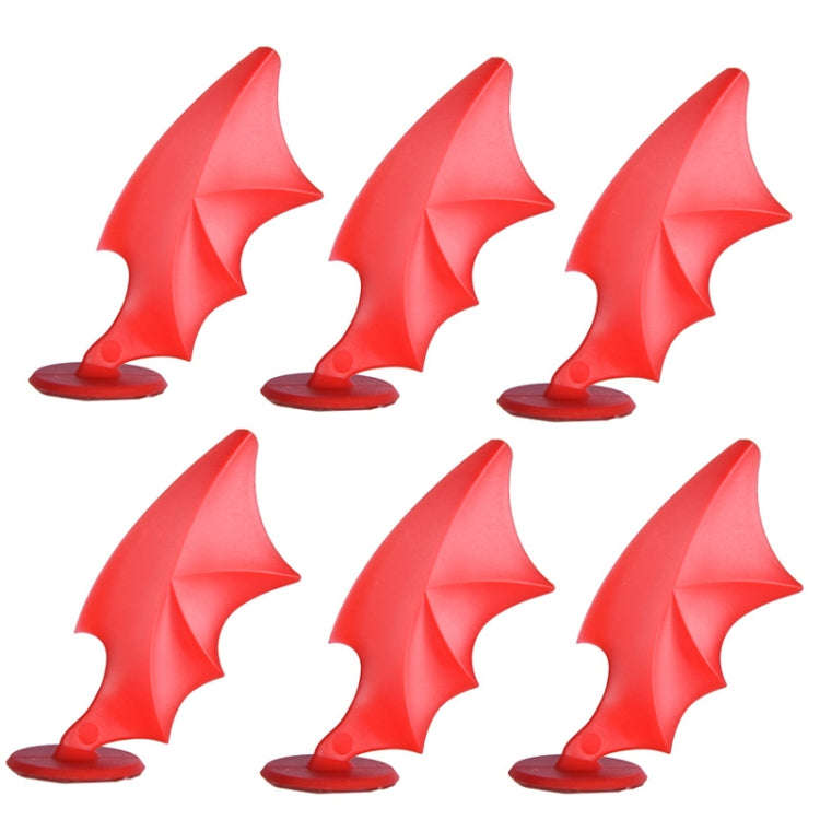 2pcs /Pair Motorcycle Helmet Devil Sucker Decoration, Style:, Wing (Red), Wing (Black), Small Hor...