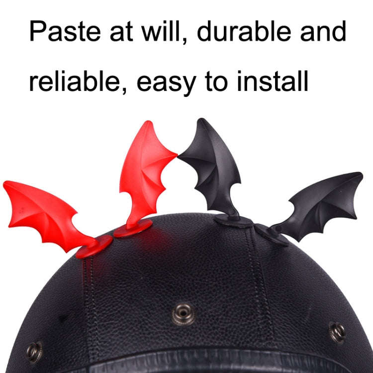 2pcs /Pair Motorcycle Helmet Devil Sucker Decoration, Style:, Wing (Red), Wing (Black), Small Hor...