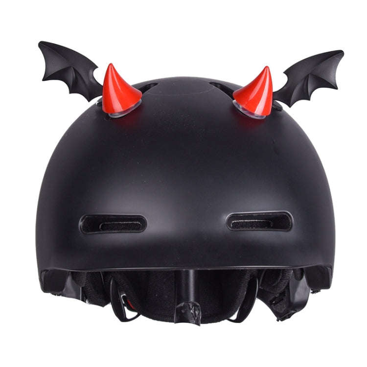 2pcs /Pair Motorcycle Helmet Devil Sucker Decoration, Style:, Wing (Red), Wing (Black), Small Hor...