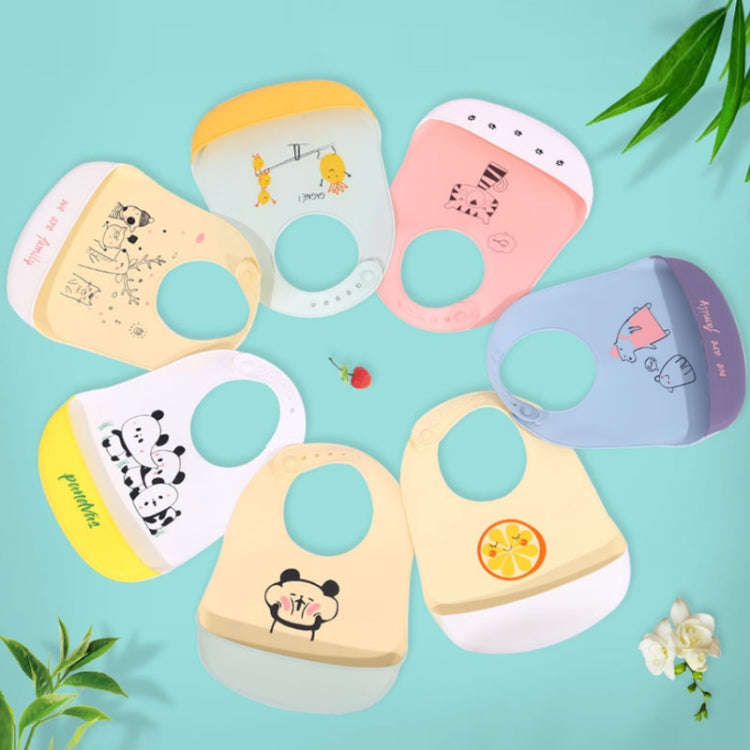 Baby Oil Spray Waterproof Silicone Bib Ultra-thin Saliva Towel, Pattern:, Rabbit BATT2, Lion Dot ...