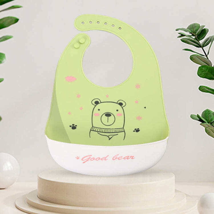 Baby Oil Spray Waterproof Silicone Bib Ultra-thin Saliva Towel, Pattern:, Rabbit BATT2, Lion Dot ...