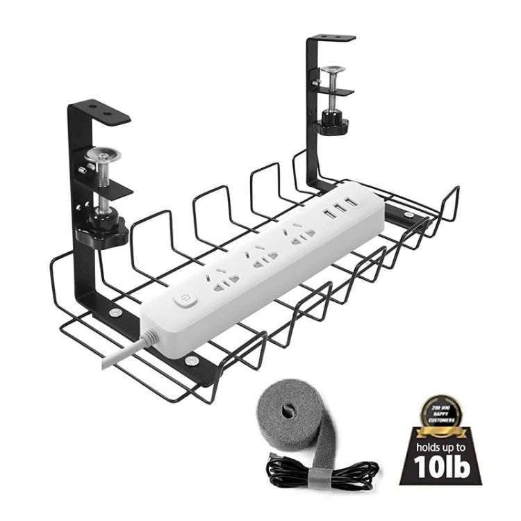 Under Desk Cable Management Tray Carbon Steel Cable Organizer Cable Storage Rack, 40.5 CM