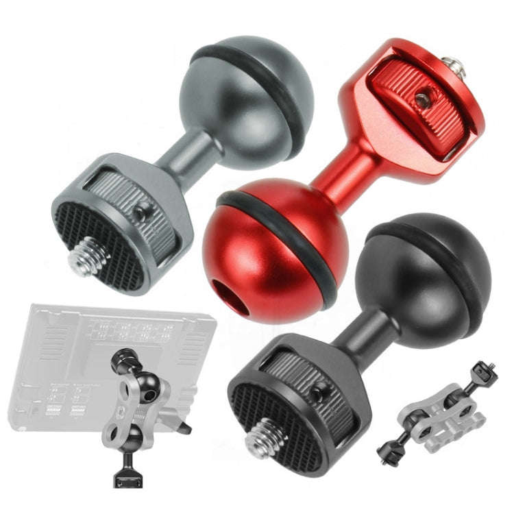 2.5cm Ball Head Clip for Action Camera Underwater Video Camera Light Diving Joint, Red, Black, Ti...
