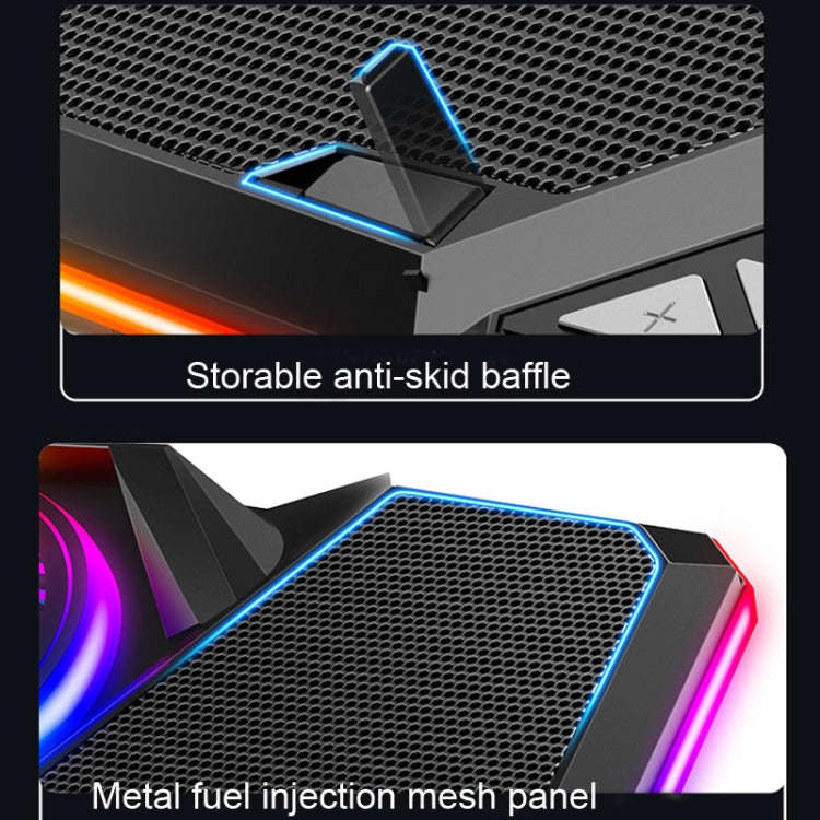 CoolCold  Five Fans 2 USB Ports Laptop Cooler Gaming Notebook Cool Stand,Version:, Touch Symphony...