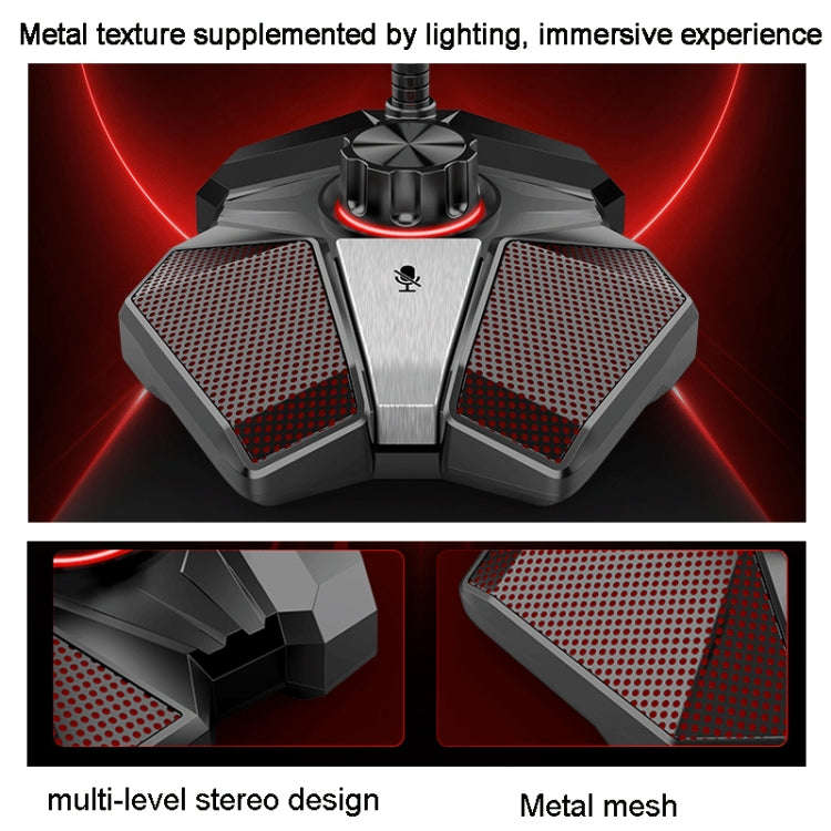 JK Omni-directional Pick-up Microphone Built-in Sound Card  Flexible Gaming Mic, 3.5mm