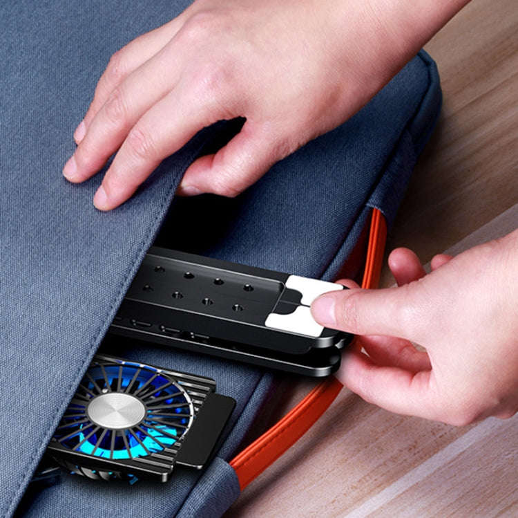 Laptop Radiator Bracket Folding Storage Air-cooled Cooling Base,Style:, Double Fan, Four Fan