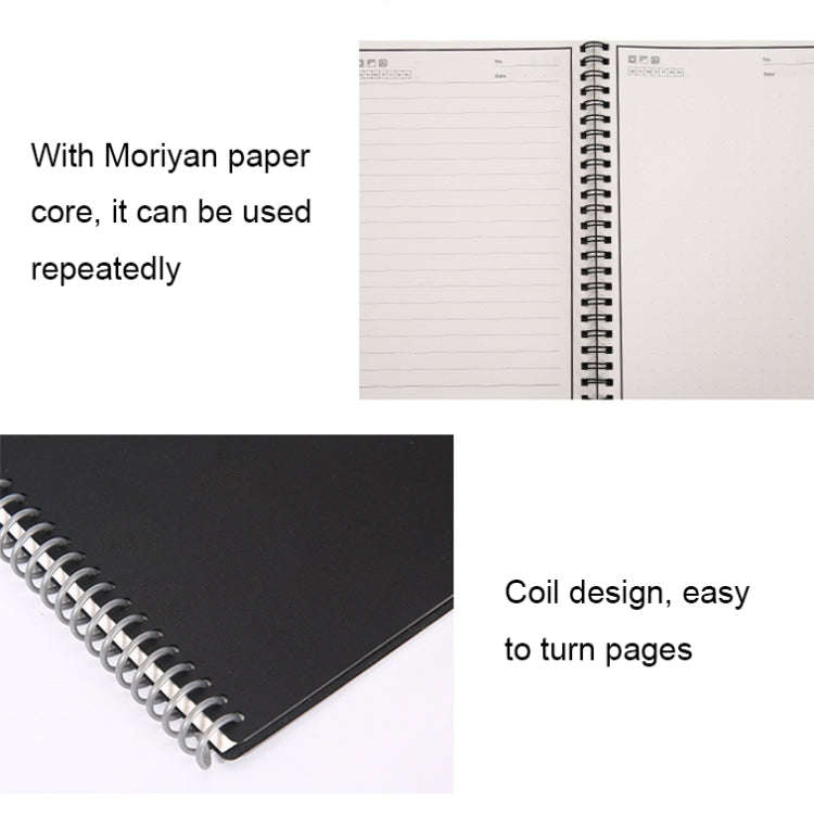 KCA02 Erasable Waterproof Coil Notebook, Spec:, A5 Square, B5 Round, A5 without LOGO, A5 Iron Rin...