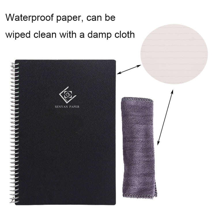 KCA02 Erasable Waterproof Coil Notebook, Spec:, A5 Square, B5 Round, A5 without LOGO, A5 Iron Rin...