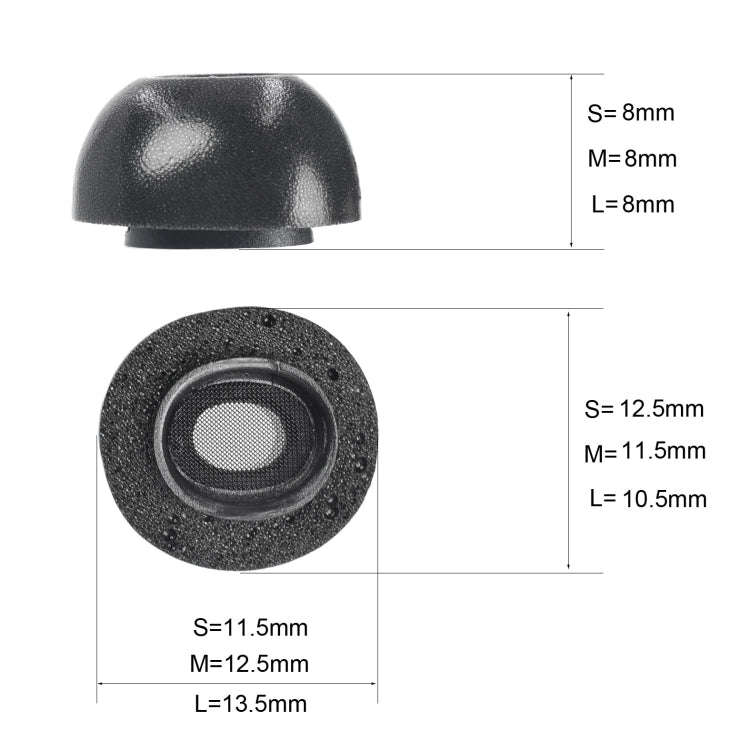 2 PCS Earbuds Memory Foam Ear Caps For TWS Airpods Pro,Size:, Large Black, Medium Black, Small Bl...