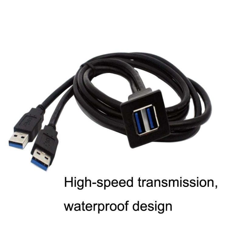 RF-56 Dual-port USB3.0 Waterproof Cable Car Dashboard Audio Extension Line, Cable Length: 1m, Das...