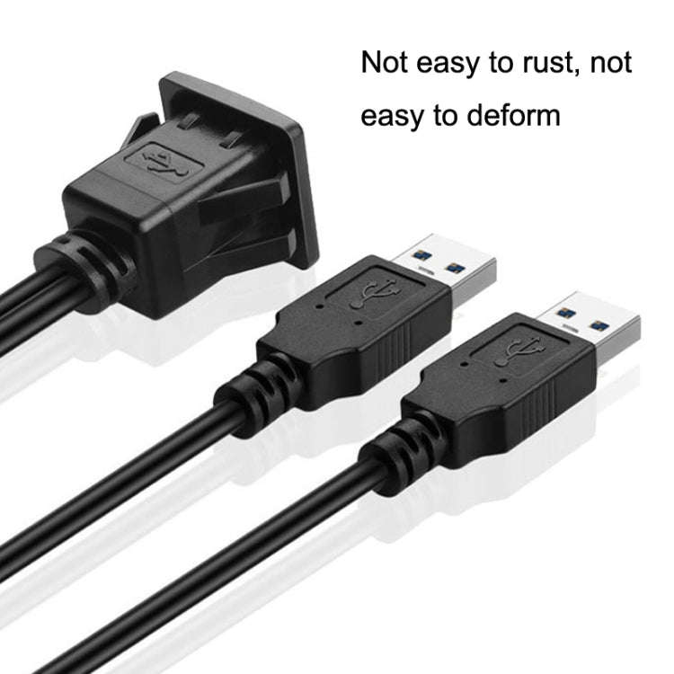 RF-56 Dual-port USB3.0 Waterproof Cable Car Dashboard Audio Extension Line, Cable Length: 1m, Das...