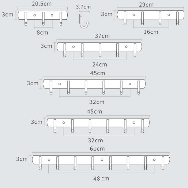 304 Stainless Steel No Punching Door Rear Coat Hook, 3 Hooks, 4 Hooks, 6 Hooks, 7 Hooks, 8 Hooks,...