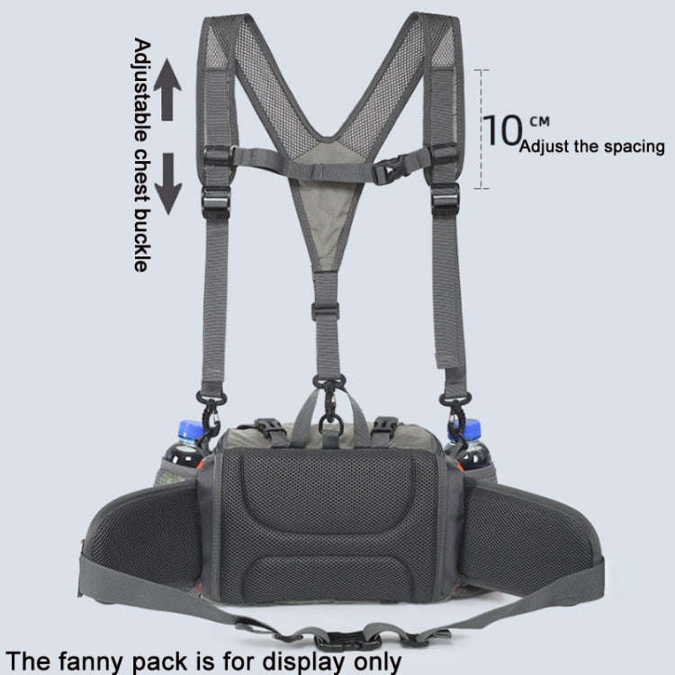 BP-VISION Outdoor Sports Backpack Shoulder Strap, Grey, With Chest Buckle