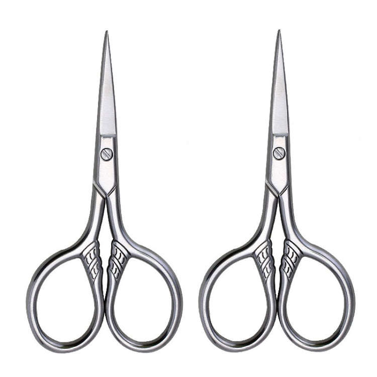 2 PCS Beard Scissors Cosmetic Small Scissors Makeup Small Tools, 2 PCS Pointed Head, 2 PCS Round ...
