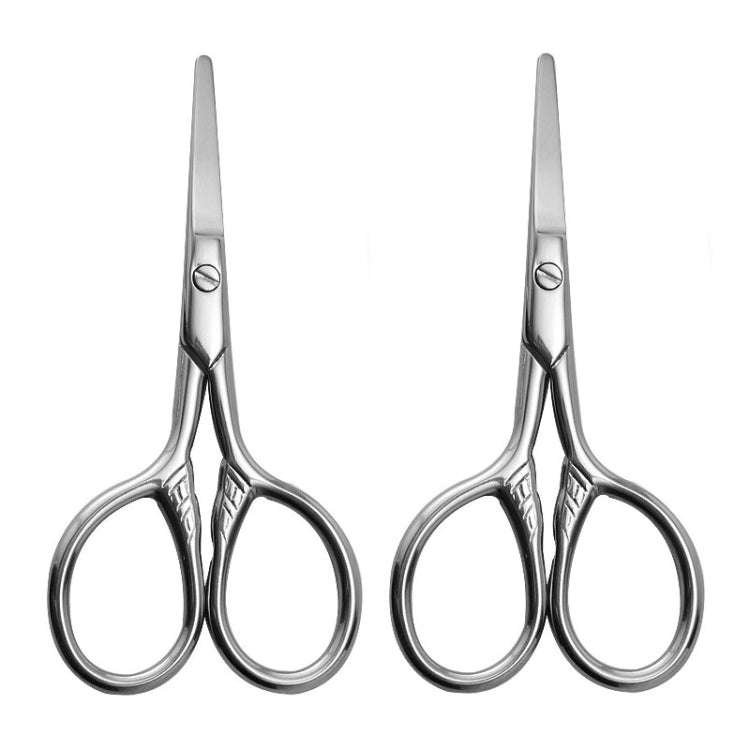 2 PCS Beard Scissors Cosmetic Small Scissors Makeup Small Tools, 2 PCS Pointed Head, 2 PCS Round ...