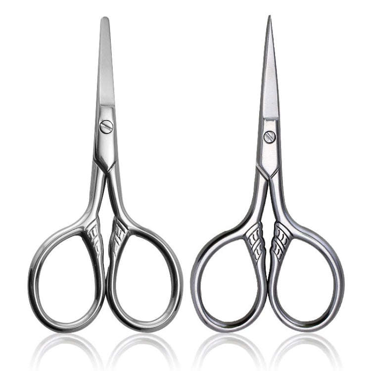 2 PCS Beard Scissors Cosmetic Small Scissors Makeup Small Tools, 2 PCS Pointed Head, 2 PCS Round ...