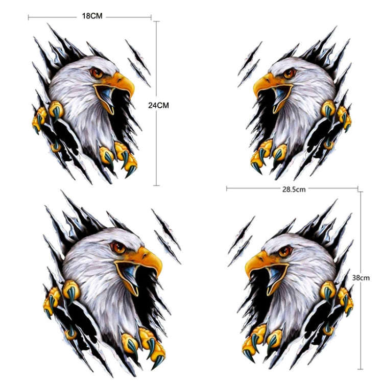 5PCS Tear Eagle 3D Car Sticker Scratch Covering Body Pull Flower Sticker, Style:, Right (18x 24cm...