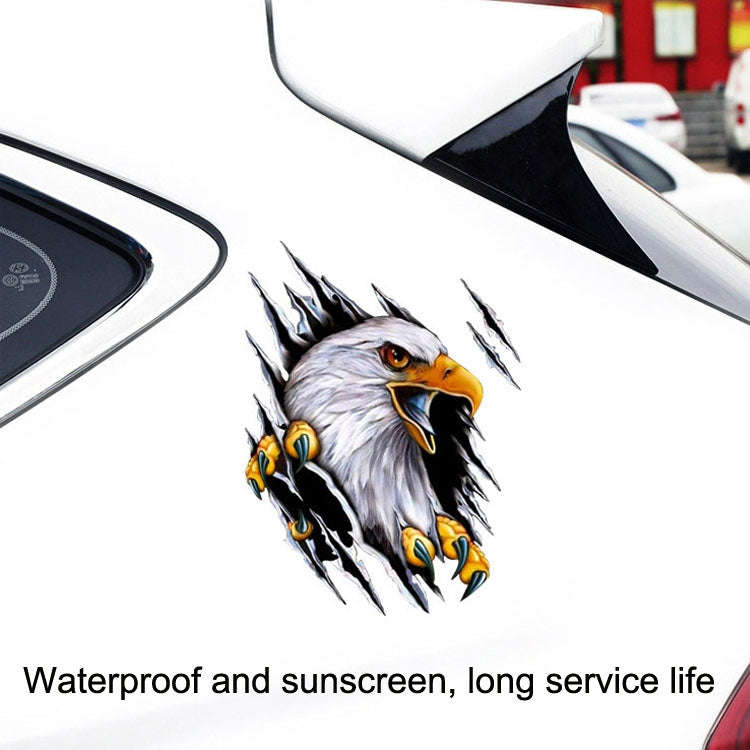 5PCS Tear Eagle 3D Car Sticker Scratch Covering Body Pull Flower Sticker, Style:, Right (18x 24cm...