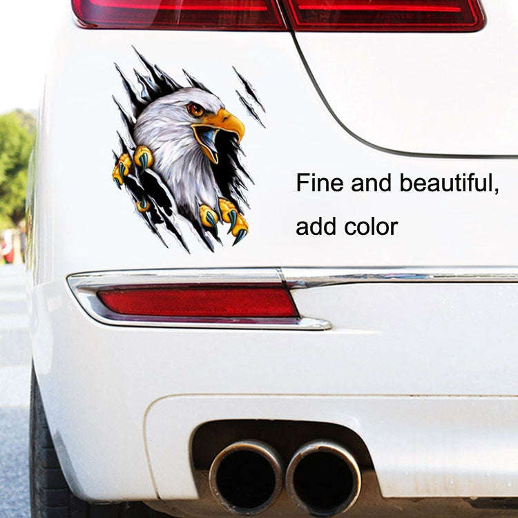 5PCS Tear Eagle 3D Car Sticker Scratch Covering Body Pull Flower Sticker, Style:, Right (18x 24cm...