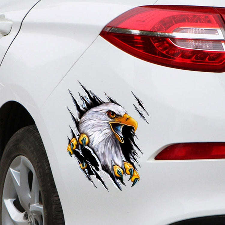 5PCS Tear Eagle 3D Car Sticker Scratch Covering Body Pull Flower Sticker, Style:, Right (18x 24cm...