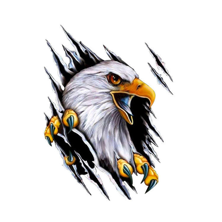 5PCS Tear Eagle 3D Car Sticker Scratch Covering Body Pull Flower Sticker, Style:, Right (18x 24cm...