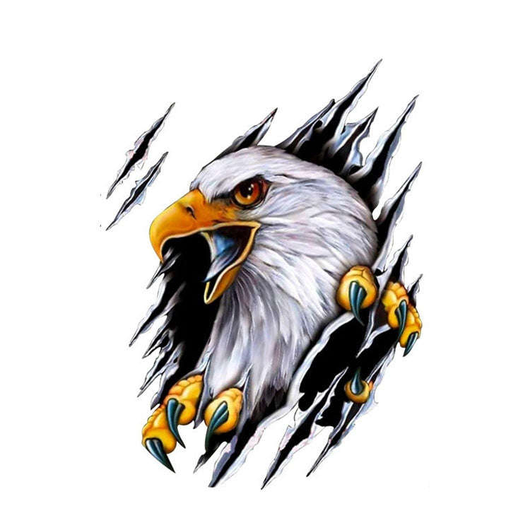 5PCS Tear Eagle 3D Car Sticker Scratch Covering Body Pull Flower Sticker, Style:, Right (18x 24cm...