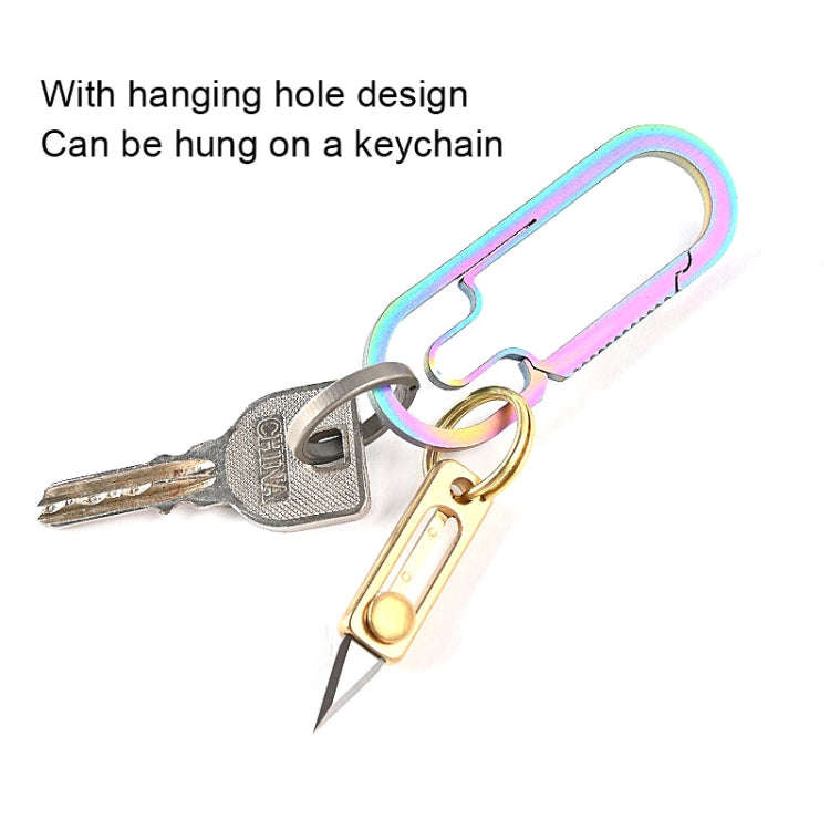Brass Mini Knife Carry-on EDC Keychain Pendant Push-pull Unpacking Knife, Brass