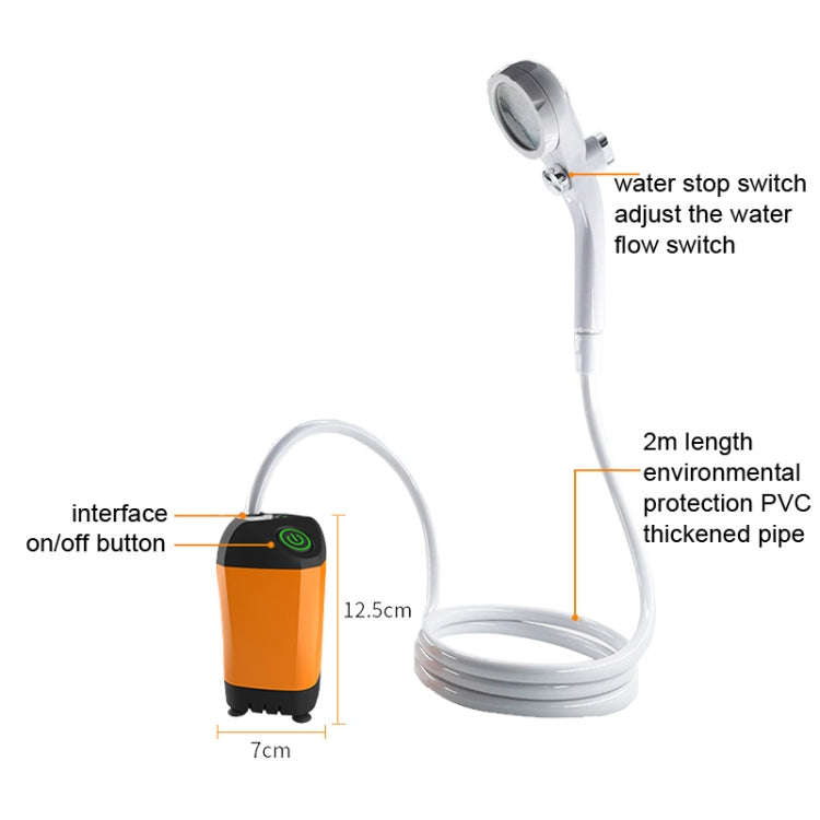 Outdoor Bath Artifact Field Dormitory Simple Electric Shower, Basic Model 4400mAh, 3 Gear Model 4...