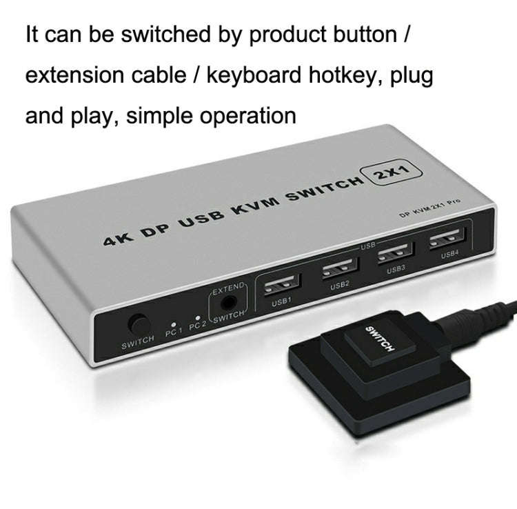 KYSW59 60HZ DP USB KVM Switch 2-in-1 Computer Sharing Device, KYSW59, 8K