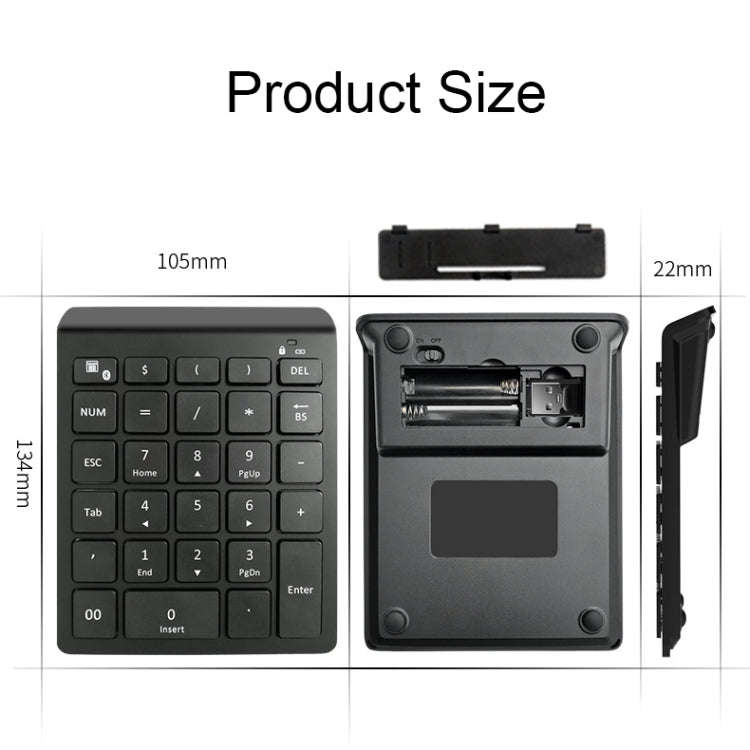 BT302 28 Keys Laptop Mini Wireless Keyboard, Spec:, Bluetooth (Black), Bluetooth (Gray)