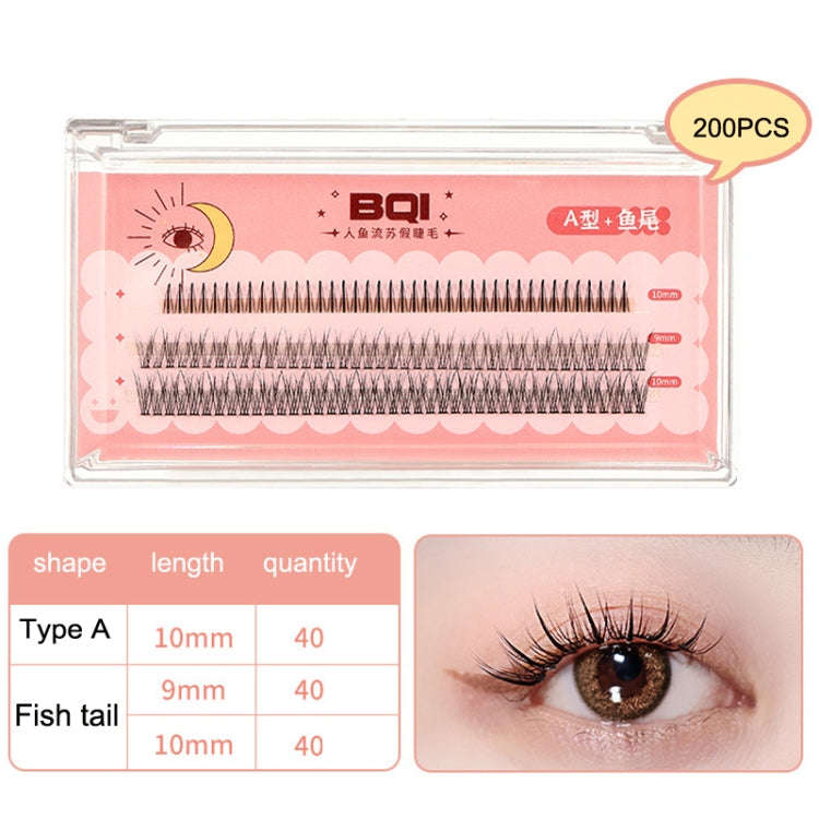 BQI B7229 Lightweight Natural Curling Three-dimensional Slim False Eyelashes, Style:, Type A+Fish...