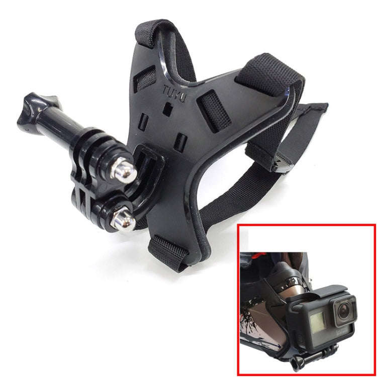 TUYU Motorcycle Helmet Chin Action Camera Mobile Phone Mounting Bracket, Black Bracket, Blue Brac...