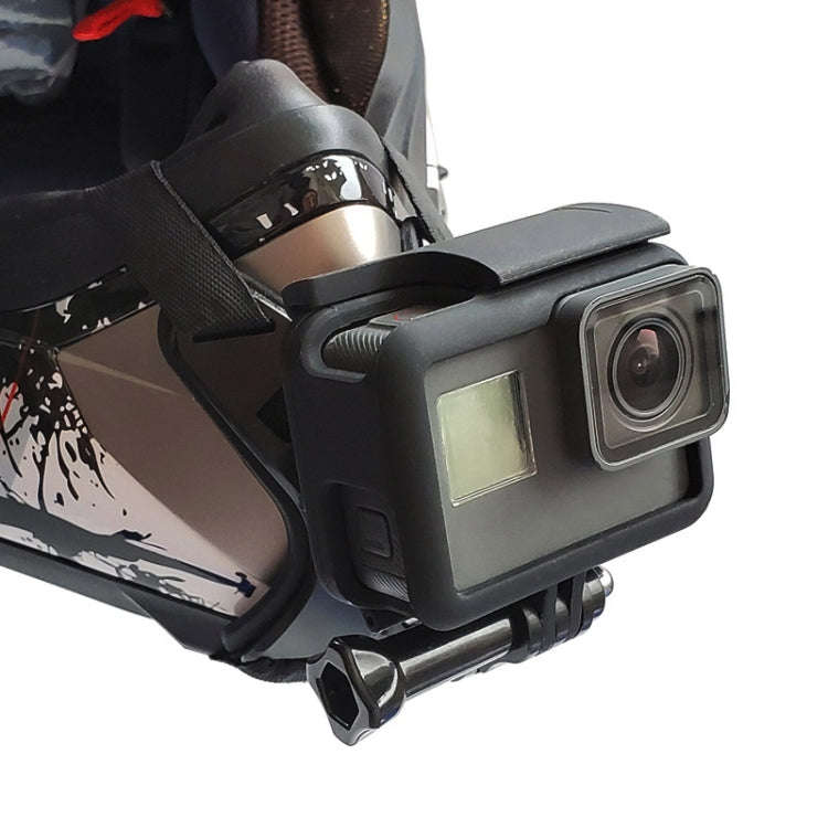 TUYU Motorcycle Helmet Chin Action Camera Mobile Phone Mounting Bracket, Black Bracket, Blue Brac...