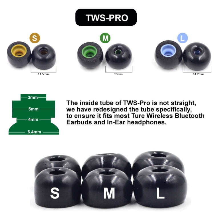 6 PCS Memory Foam Earplugs For TWS Jabra Elite 65T Sony WF-1000XM3 Real Wireless Headset, Large, ...