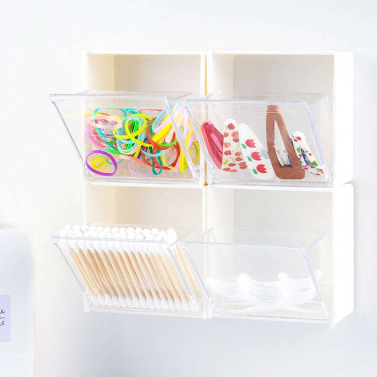 Wall-Mounted Flip Storage Box Paste Small Object Storage Box, White