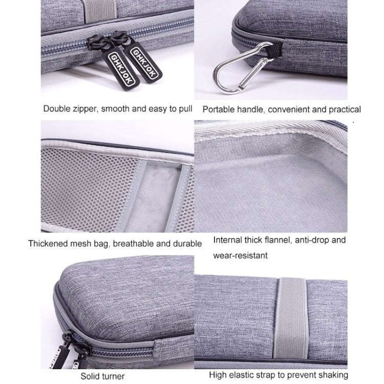 Mobile Phone Power Bank Data Cable EVA Storage Bag, Gray, Black